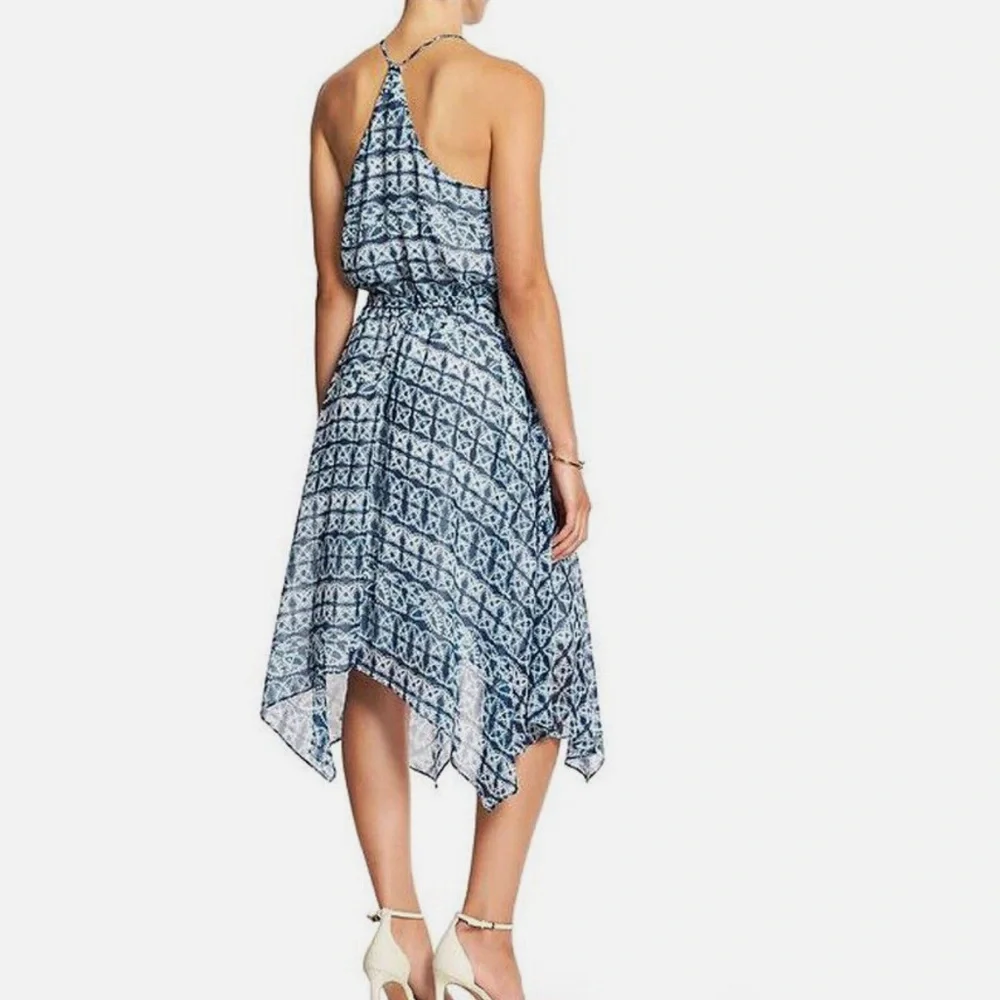 Banana Republic Printed Handkerchief Belted Midi Dress - Size M - Picture 2 of 10